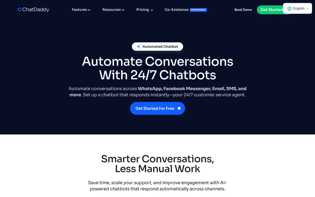 ChatDaddy no-code chatbot builder for automating WhatsApp conversations for small business