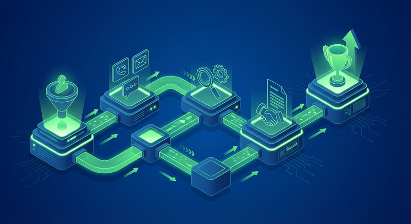 WhatsApp CRM pipeline showing sales stages from lead to closed deal