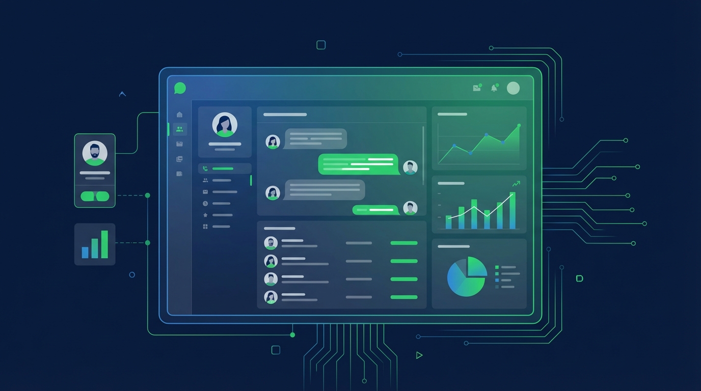 WhatsApp CRM dashboard showing contact management and chat inbox — hero cover image by ChatDaddy