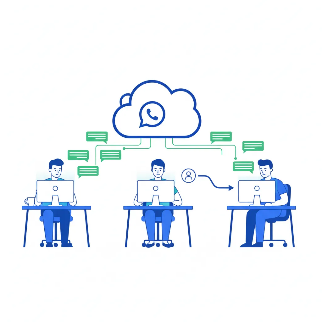 WhatsApp team inbox dashboard showing multiple agents collaborating on customer conversations — hero image by ChatDaddy
